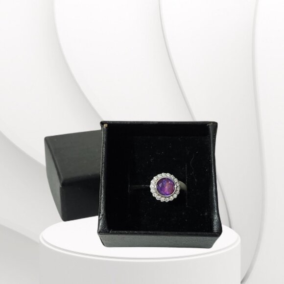 BP STERLING CLUB LAB CREATED RAINBOW LIGHT AMETHYST RING (Size 7) - Picture 5 of 7